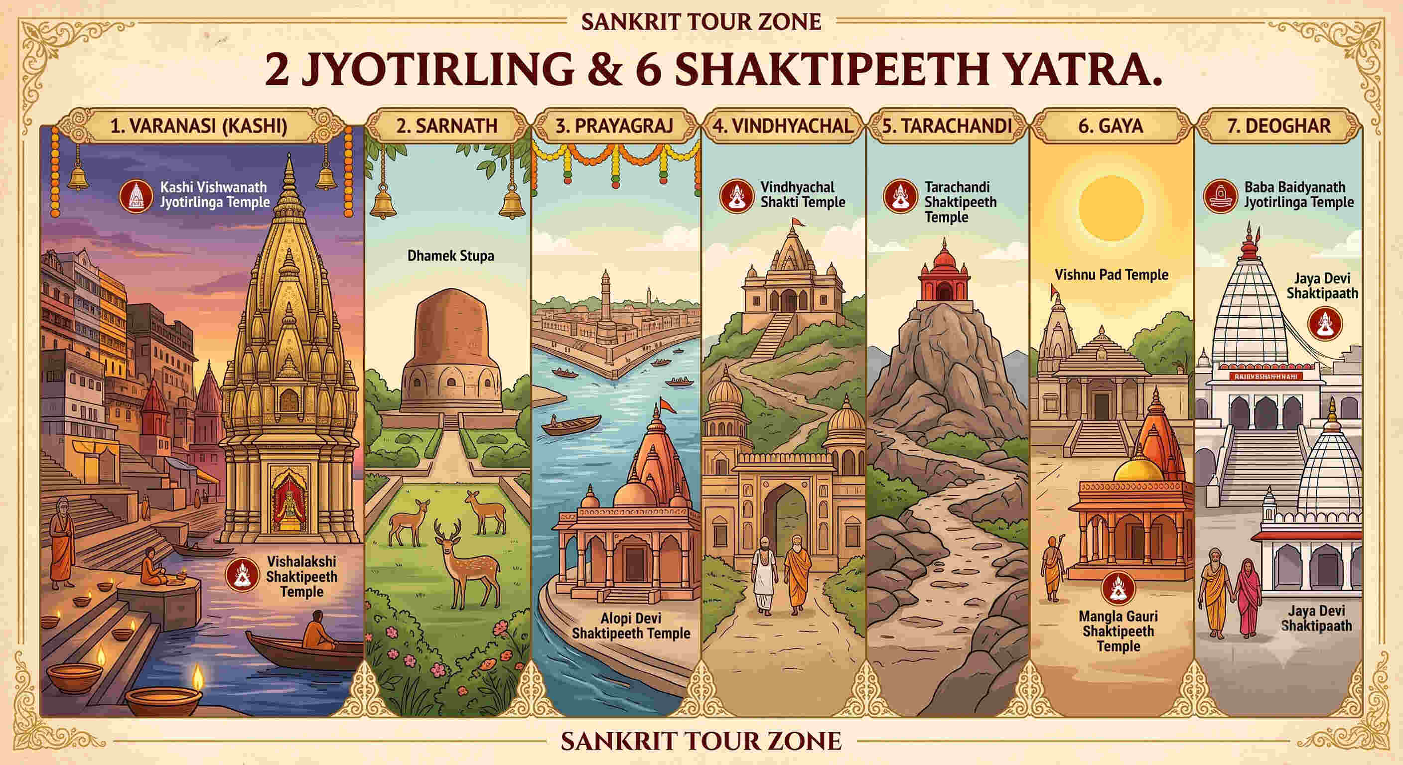 2 Jyotirling and 6 Shaktipeeth Yatra